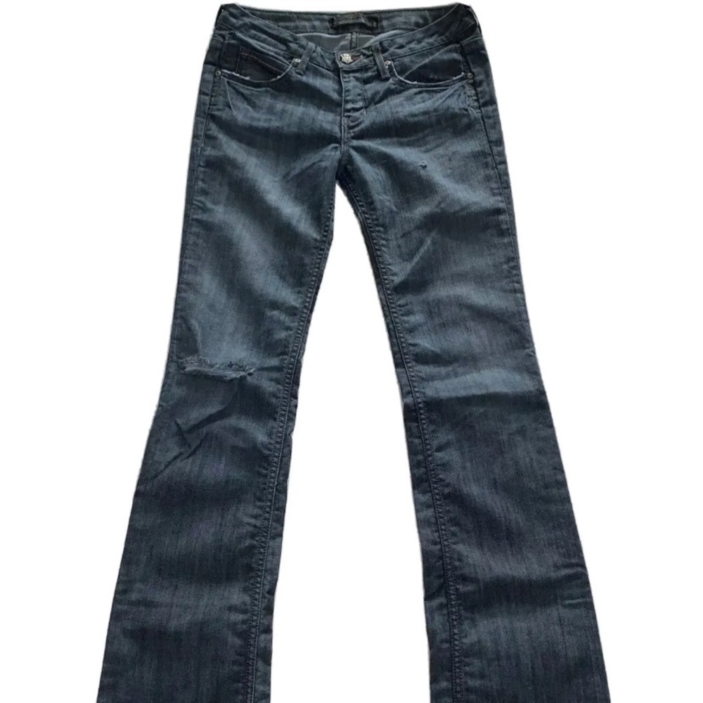 Authentic Monarchy Jeans Womens Bootcut Designer Jeans WB8-0734 Distressed Sz 27